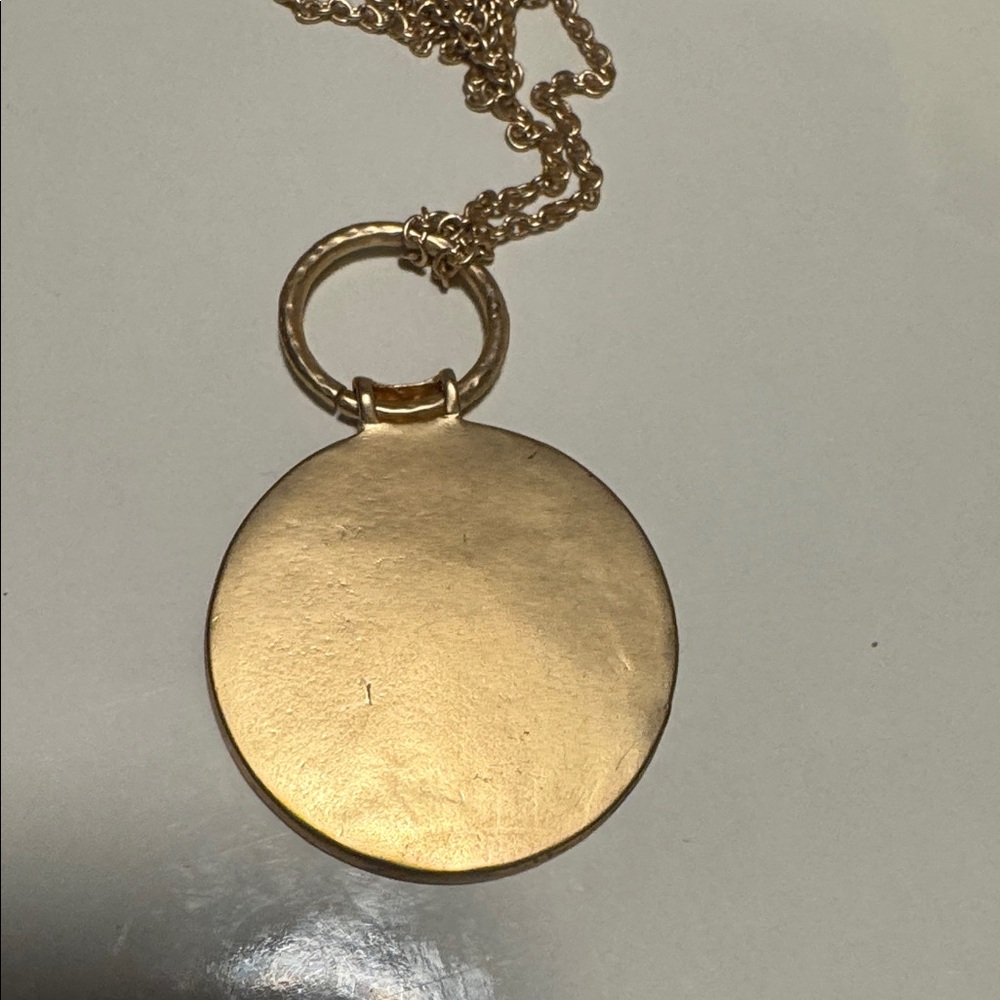4/$20 - Gold Tone Blue Stone Pendant Necklace NWOT (BR1212/2) - Picture 4 of 6